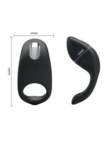 Party Up pierścień erekcyjny wibrujący silikonowy ładowany usb kolor czarny King