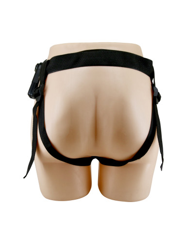 Party Up strap-on wibracje cyberkóra sterowany przewodowo kolor brązowy Nelson