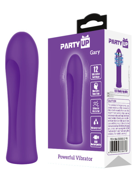 Party Up wibrator mini typ bullet ładowany usb kolor fioletowy Gary