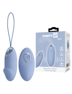 Party Up jajeczko wibrujące silikonowe sterowane zdalnie ładowane usb kolor niebieski Ivan