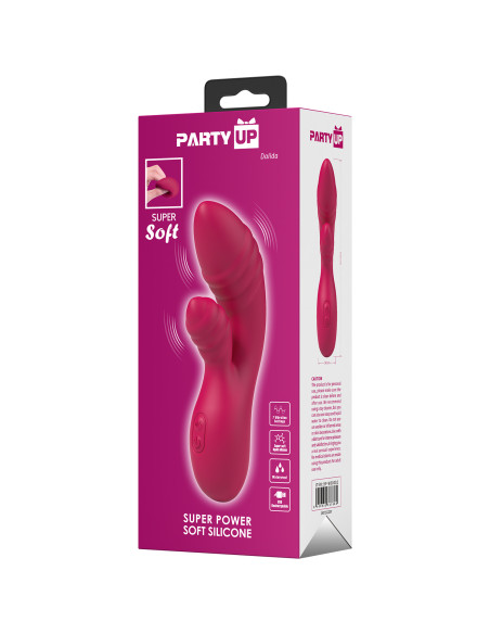 Party Up wibrator silikonowy typ króliczek ładowany usb kolor różowy Dalida