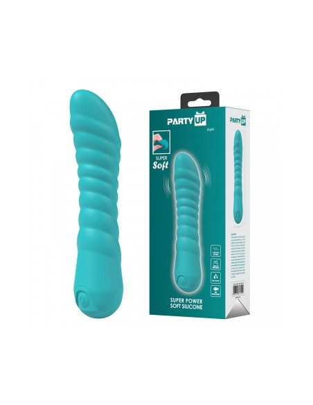 Party Up wibrator silikonowy ładowany usb kolor turkusowy Jaylei