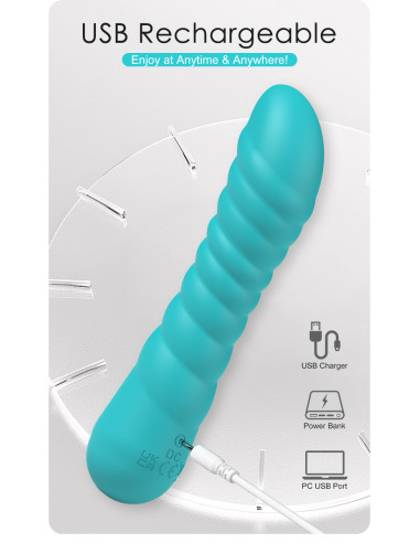 Party Up wibrator silikonowy ładowany usb kolor turkusowy Jaylei
