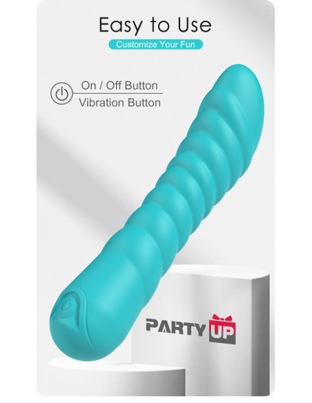 Party Up wibrator silikonowy ładowany usb kolor turkusowy Jaylei