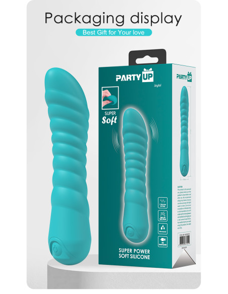 Party Up wibrator silikonowy ładowany usb kolor turkusowy Jaylei