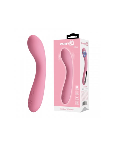 Party Up wibrator silikonowy ładowany usb kolor pudrowy róż John