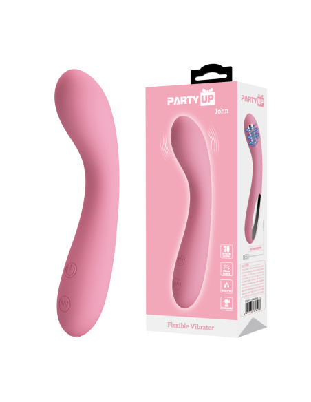 Party Up wibrator silikonowy ładowany usb kolor pudrowy róż John