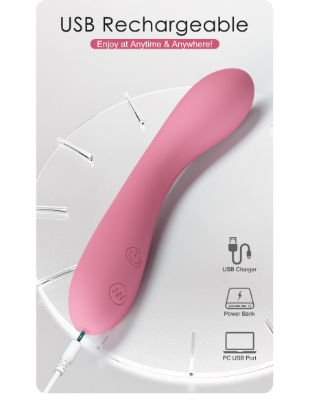 Party Up wibrator silikonowy ładowany usb kolor pudrowy róż John