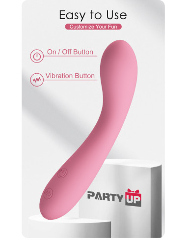 Party Up wibrator silikonowy ładowany usb kolor pudrowy róż John