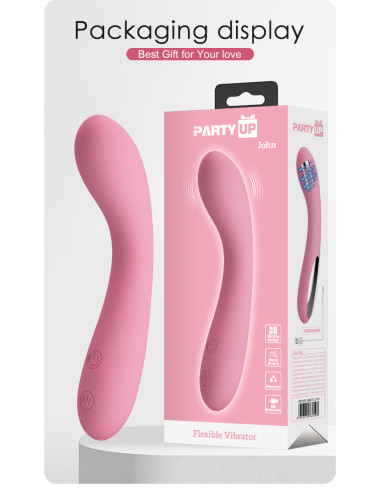 Party Up wibrator silikonowy ładowany usb kolor pudrowy róż John