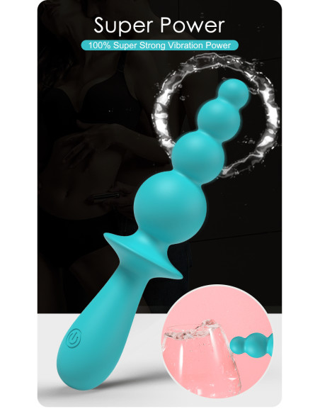 Party Up wibrator analny ładowany usb kolor turkusowy Evajane