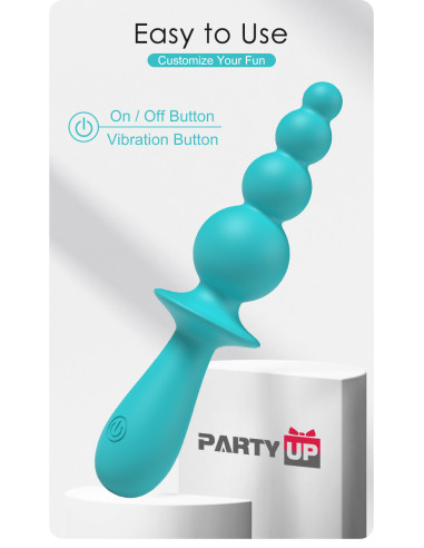 Party Up wibrator analny ładowany usb kolor turkusowy Evajane