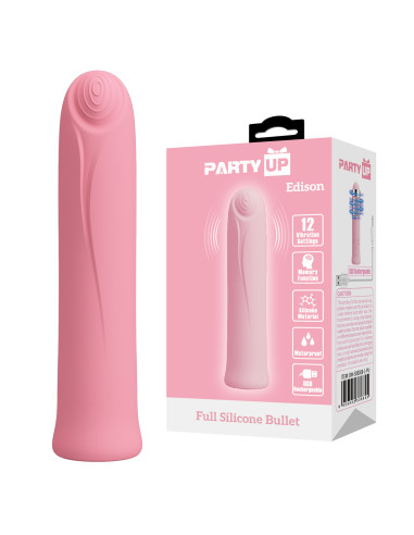 Party Up wibrator mini typ bullet ładowany usb kolor pudrowy róż Edison