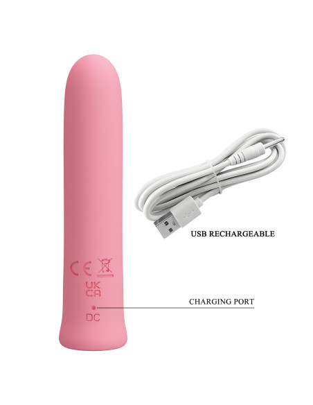 Party Up wibrator mini typ bullet ładowany usb kolor pudrowy róż Edison