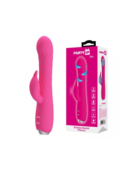 Party Up wibrator silikonowy typ króliczek ładowany usb kolor różowy Eric