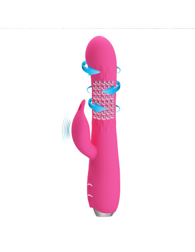 Party Up wibrator silikonowy typ króliczek ładowany usb kolor różowy Eric