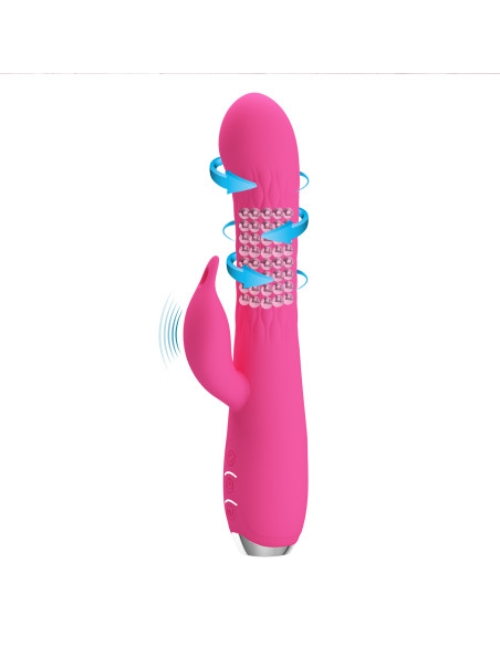 Party Up wibrator silikonowy typ króliczek ładowany usb kolor różowy Eric
