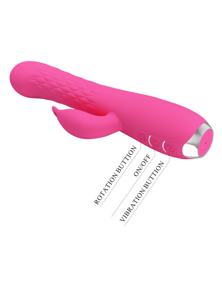 Party Up wibrator silikonowy typ króliczek ładowany usb kolor różowy Eric