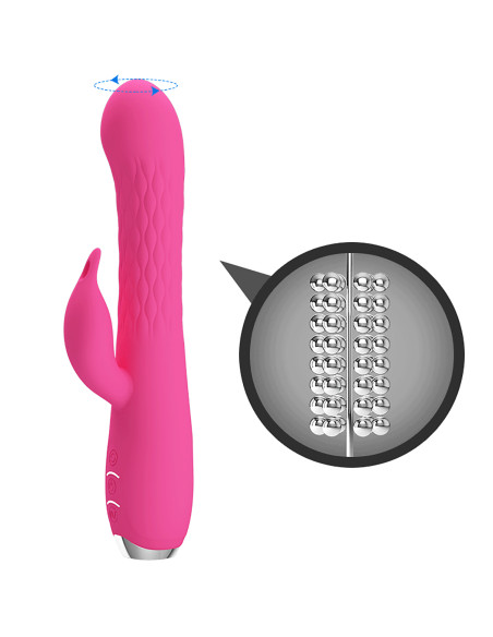 Party Up wibrator silikonowy typ króliczek ładowany usb kolor różowy Eric