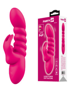 Party Up wibrator silikonowy typ króliczek ładowany usb kolor różowy Bryunlun
