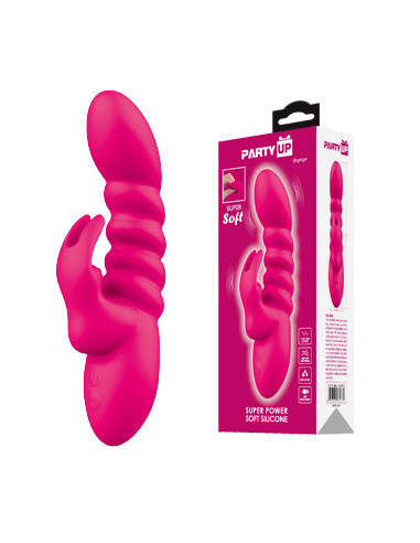 Party Up wibrator silikonowy typ króliczek ładowany usb kolor różowy Bryunlun