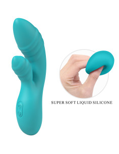 Party Up wibrator silikonowy typ króliczek ładowany usb kolor turkusowy Dalida 2