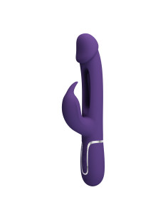 Party Up wibrator silikonowy typ króliczek ładowany usb kolor fioletowy David 2