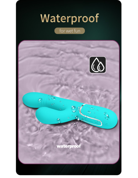 Party Up wibrator silikonowy typ króliczek ładowany usb kolor turkusowy Paul