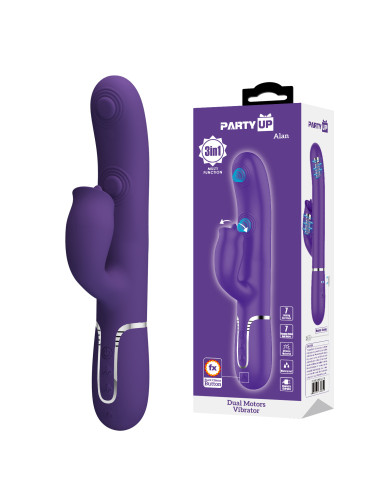 Party Up wibrator silikonowy typ króliczek ładowany usb kolor fioletowy Alan