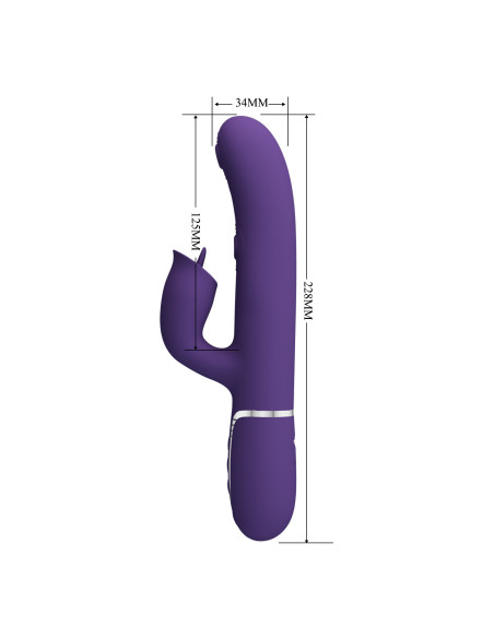 Party Up wibrator silikonowy typ króliczek ładowany usb kolor fioletowy Alan