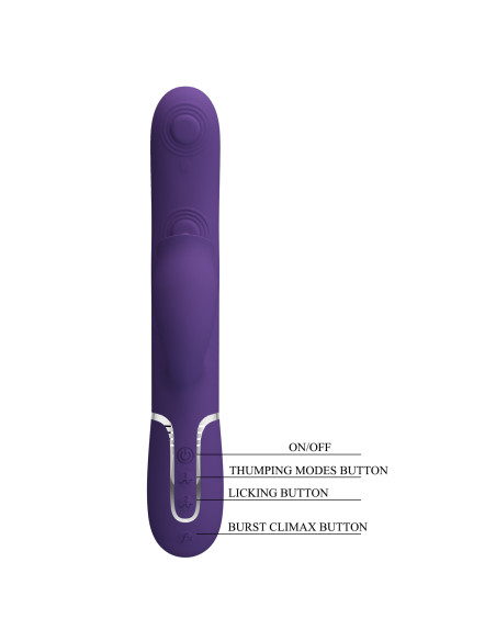 Party Up wibrator silikonowy typ króliczek ładowany usb kolor fioletowy Alan