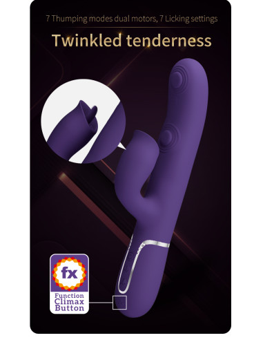 Party Up wibrator silikonowy typ króliczek ładowany usb kolor fioletowy Alan