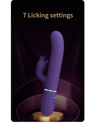 Party Up wibrator silikonowy typ króliczek ładowany usb kolor fioletowy Alan