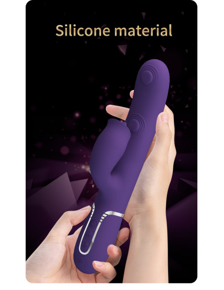 Party Up wibrator silikonowy typ króliczek ładowany usb kolor fioletowy Alan
