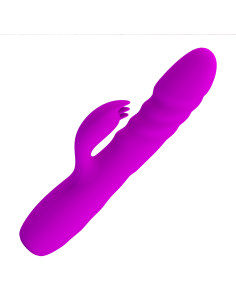 Party Up wibrator silikonowy typ króliczek ładowany usb kolor fioletowy Bob 2