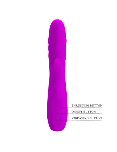 Party Up wibrator silikonowy typ króliczek ładowany usb kolor fioletowy Bob