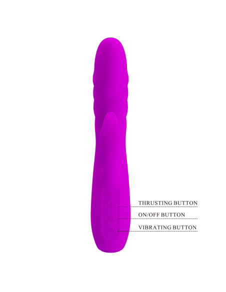 Party Up wibrator silikonowy typ króliczek ładowany usb kolor fioletowy Bob
