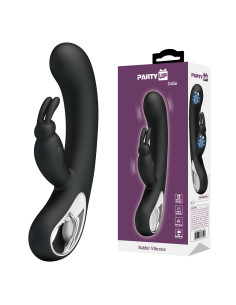 Party Up wibrator silikonowy typ króliczek ładowany usb kolor czarny Colin