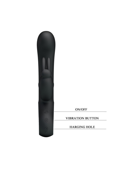 Party Up wibrator silikonowy typ króliczek ładowany usb kolor czarny Colin