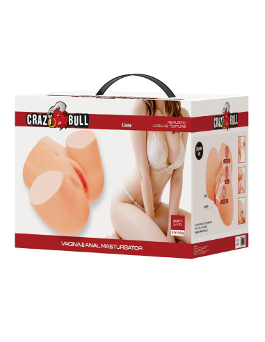 Crazy Bull Liora Vibrating Vagina & Anal Masturbator – Flesh