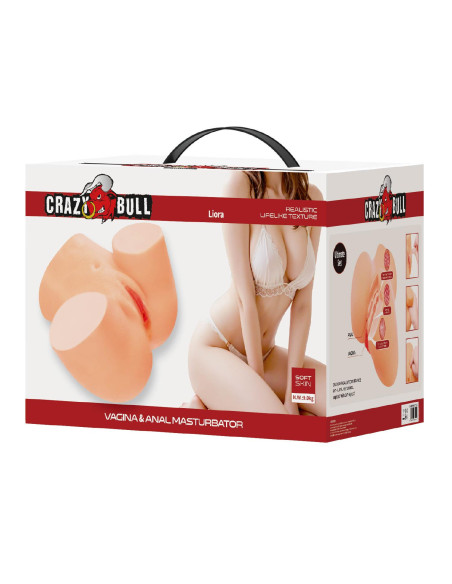 Crazy Bull Liora Vibrating Vagina & Anal Masturbator – Flesh