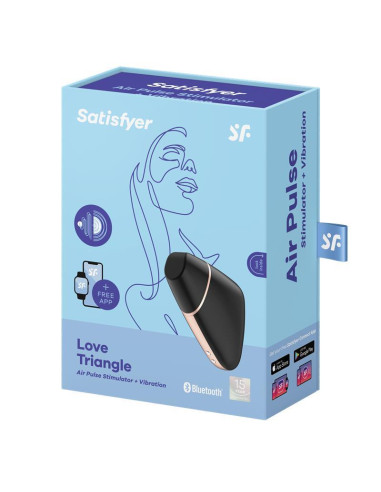 Wibrator - Love Triangle Air Pulse Stimulator + Vibration Black