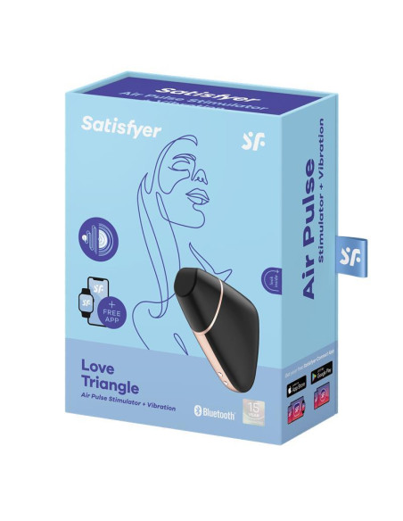 Wibrator - Love Triangle Air Pulse Stimulator + Vibration Black