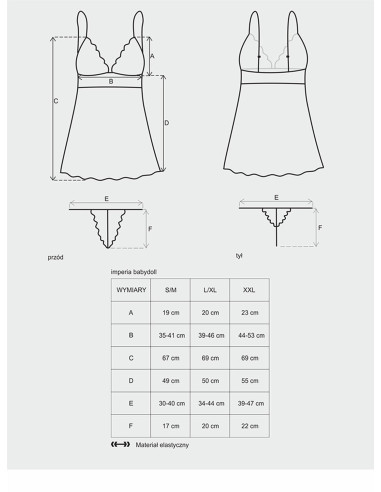 Bielizna-Imperia babydoll i stringi  S/M