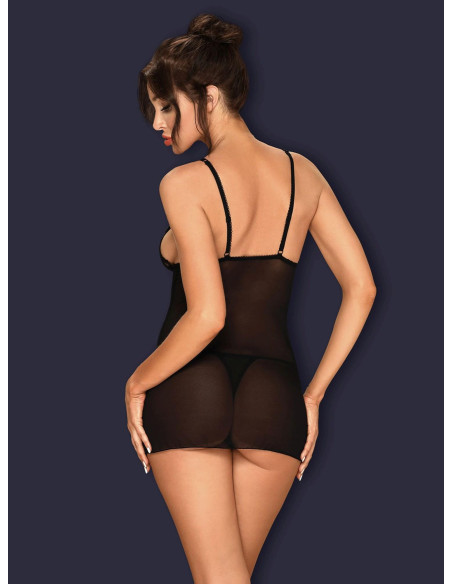 Bielizna-Lucita koszulka i stringi czarna  S/M