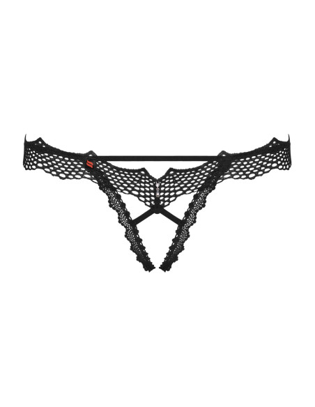 Bielizna-Bravelle stringi otwarte czarne  S/M
