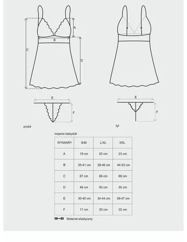 Bielizna-Idillia babydoll i stringi L/XL