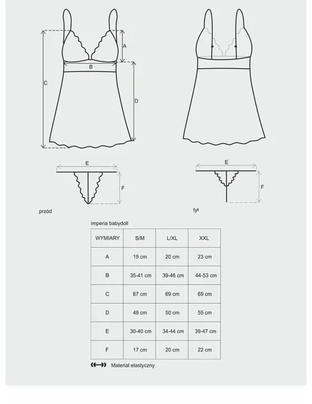 Bielizna-Idillia babydoll i stringi L/XL