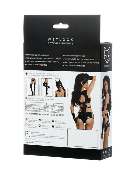 Glossy Sexy set of 3 HALLE - black XL