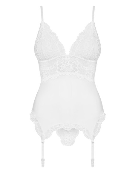 Bielizna-810-COR-2 gorset i stringi biały  S/M